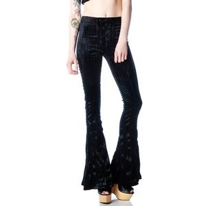 NEW Lip Service Velvet Lace Up Bell Bottoms Flares